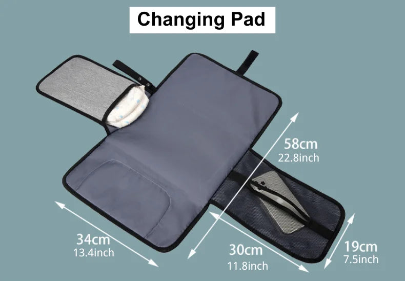 Sac langer DADO tapis de change – pliable imperméable nettoyage facile coup de chiffon