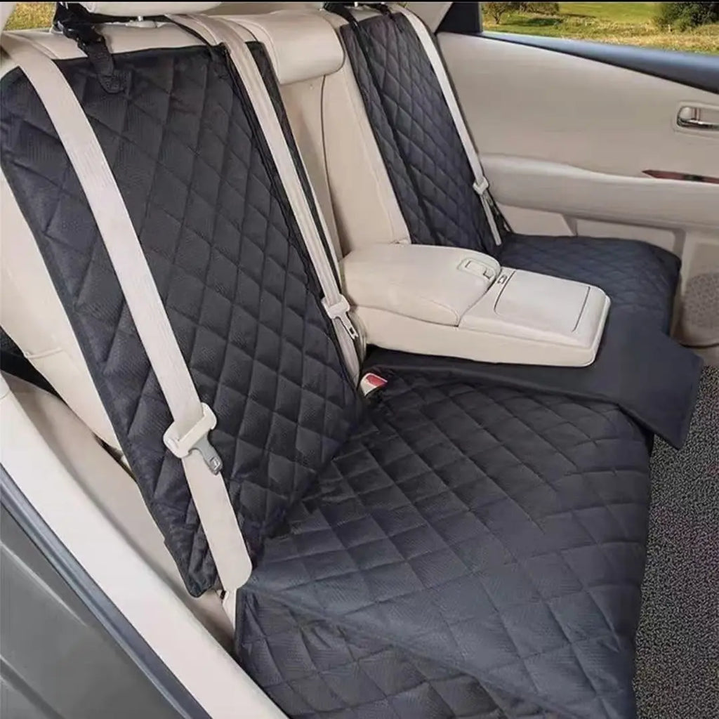 Housse siège auto chien noire 143x128cm – protection banquette arrière imperméable antidérapante