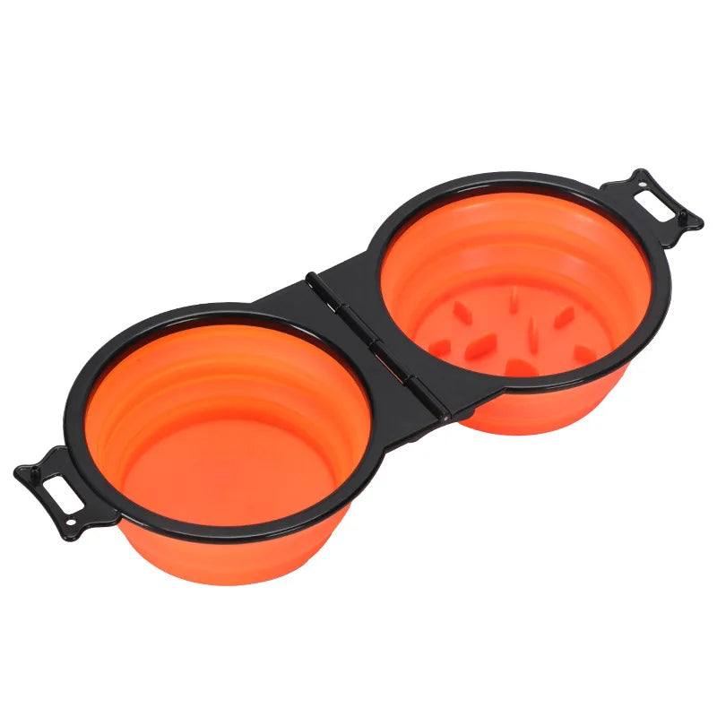 Double gamelle orange à manger lentement – légère et compacte pour camping