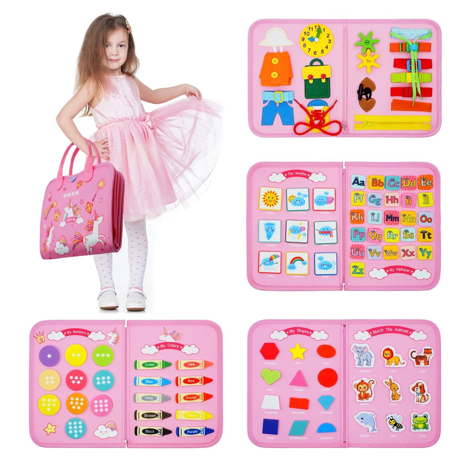 Busy Book BizyKoady sports rose – coordination œil-main logique patience maternelle préscolaire
