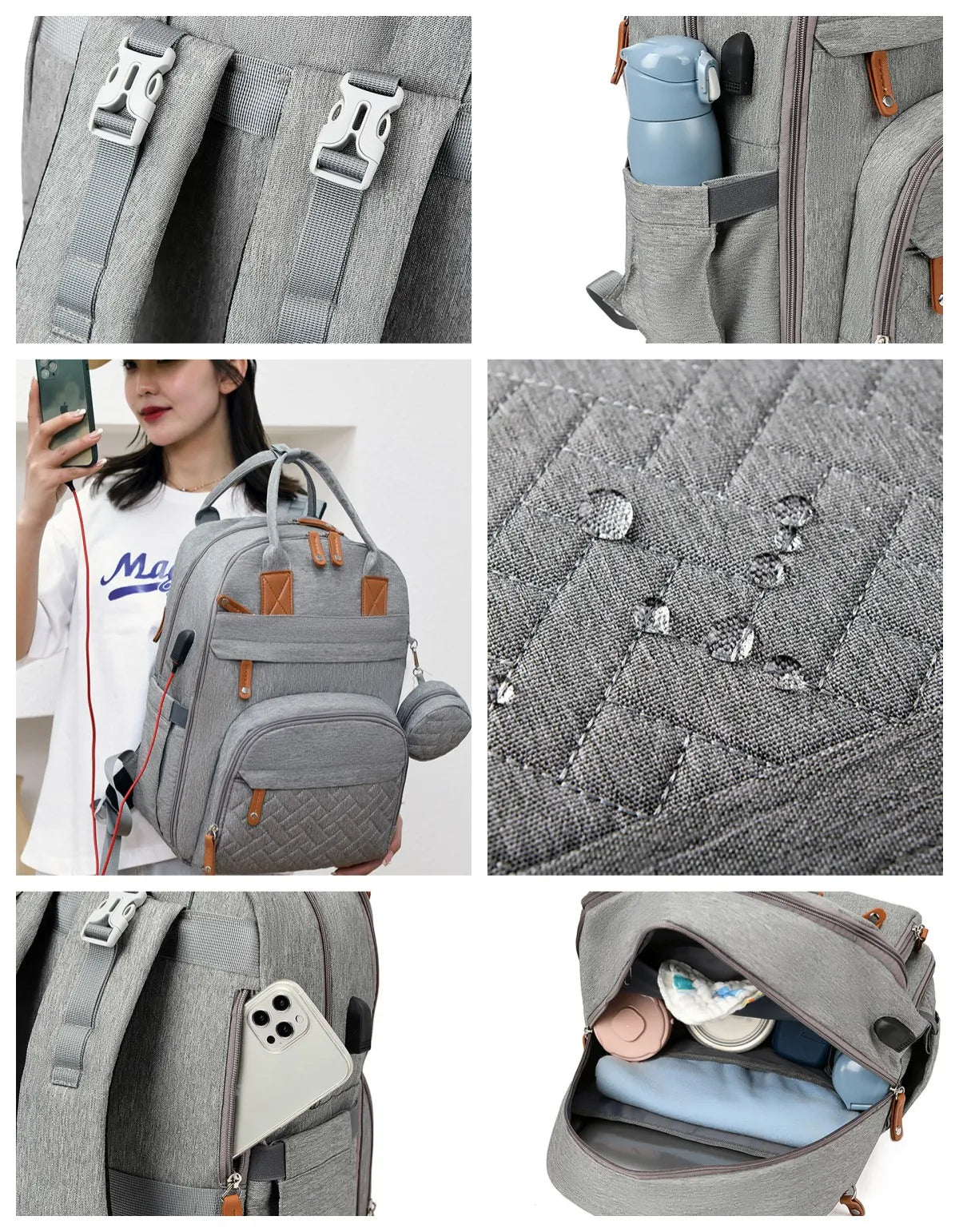 Sac langer DADO dimensions – 42x30,5x20cm tissu Oxford imperméable anti-déchirure ~1kg