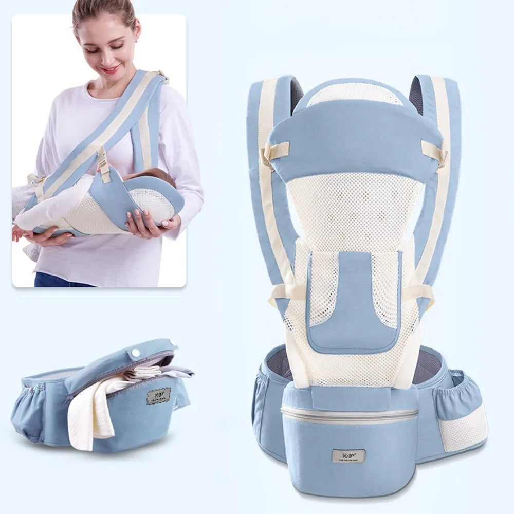 Porte-bébé BD931 gris chiné – mode latéral confort hanche répartition charge épaules