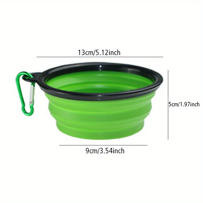 Gamelle pliable silicone verte pour chien – écuelle compacte voyage animal
