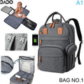 Sac à dos langer DADO gris foncé – idée cadeau naissance liste naissance parents modernes