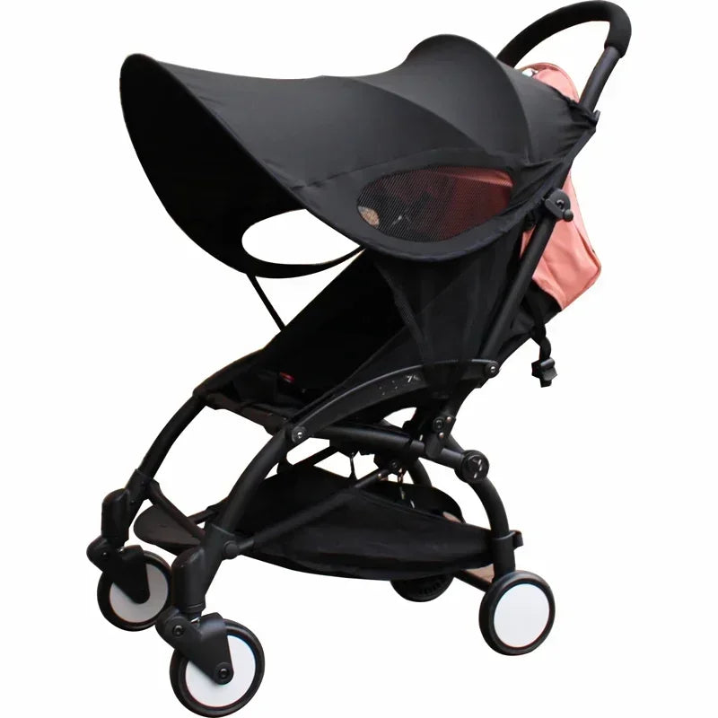 Pare-soleil universel poussette Lycra noir – protection anti-UV coupe-vent toutes saisons