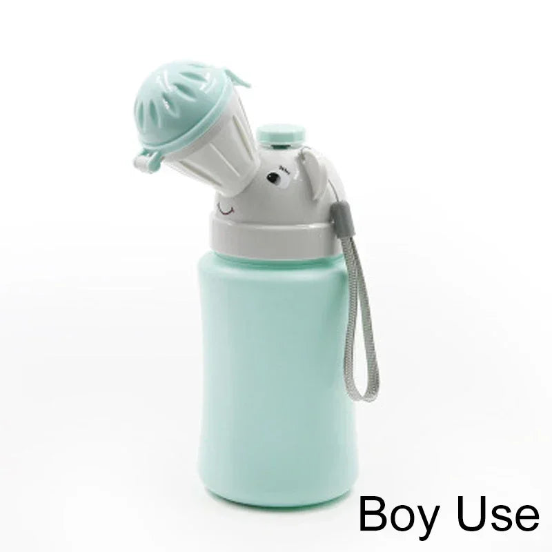 Pot voyage bleu garçon – ergonomique anti-éclaboussures avion camping parc plage