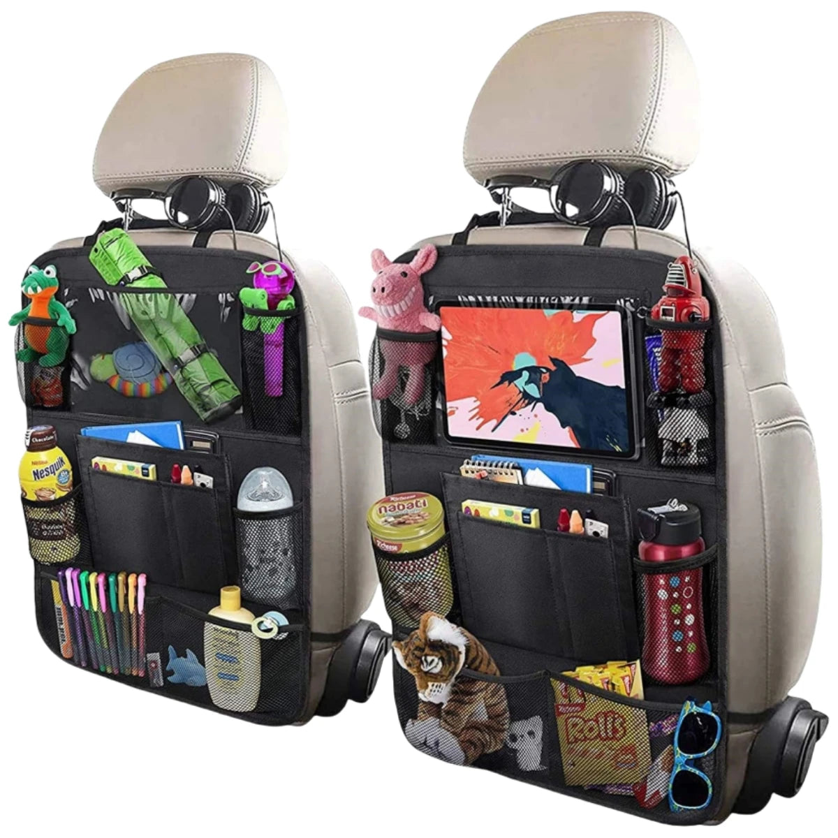 Organisateur siège arrière voiture enfant – rangement 10 poches tissu Oxford imperméable