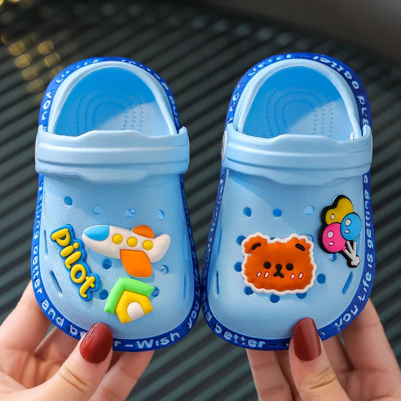 Sabots enfant bleu clair EVA – séchage rapide légers flottants unisexe garçon fille