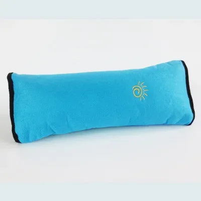 Coussin ceinture bleu peluche enfant – anti-frottement épaule cou sangle sécurité