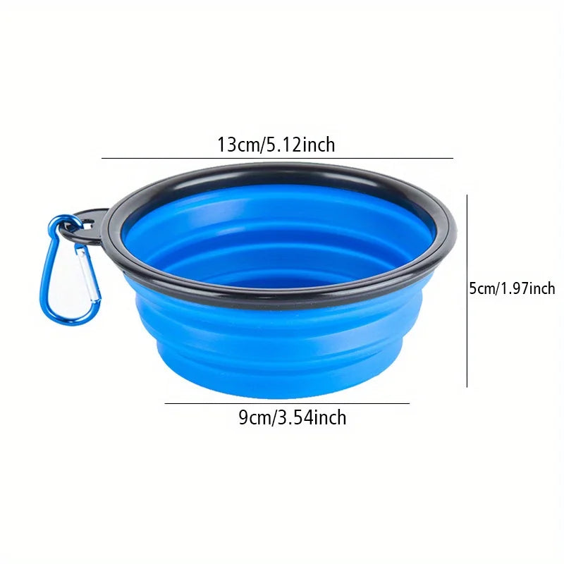 Gamelle pliable silicone bleue pour chien – écuelle rétractable légère