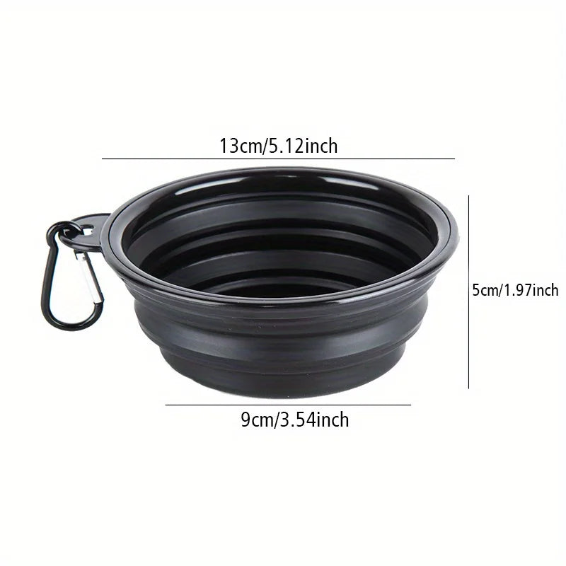 amelle pliable silicone noire pour chien – accessoire repas extérieur SUV et randonnée