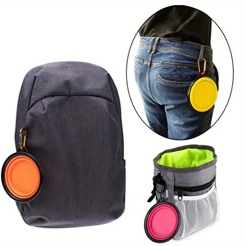 Gamelle pliable chien repliée à plat – rangement compact sac à dos randonnée