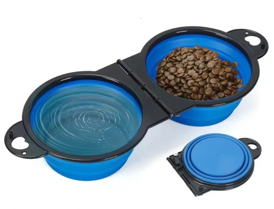 Double gamelle pliable ZHUOJI pour chien – écuelle 2-en-1 voyage et randonnée
