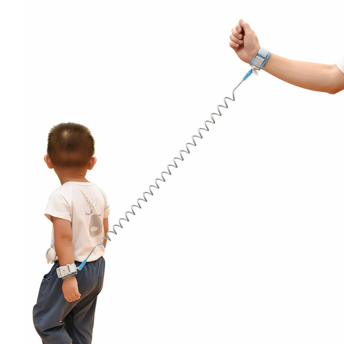 Bracelet anti-perte enfant câble extensible spirale – cœur acier anti-coupure rotation 360°