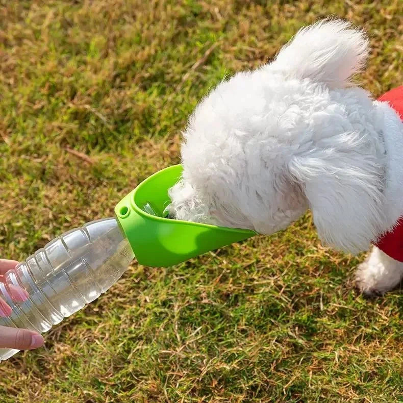 Gourde chien rangée dans sac à dos – format compact anti-fuite pour randonnée et camping