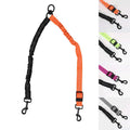 Accouple laisse double 2 chiens – gamme 4 coloris vert fluo rose gris orange nylon Bungee