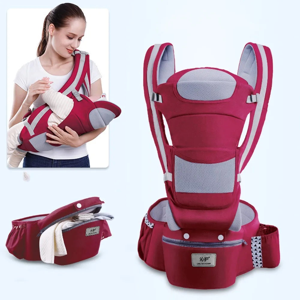 Porte-bébé BD931 rouge – capacité 20kg de la naissance jusqu'à 3-4 ans investissement durable