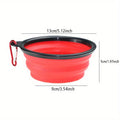 gamelle pliable silicone rouge pour chien – bol de voyage anti-éclaboussures