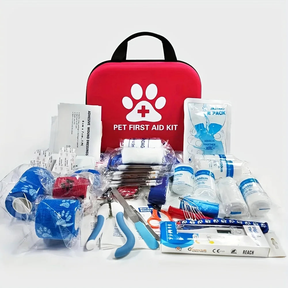 Trousse de secours pour chien et chat 127 pièces – kit premiers soins voyage randonnée