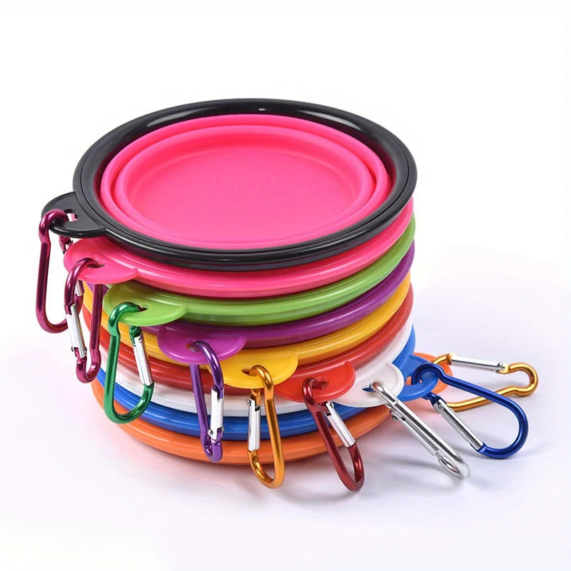Gamelle pliable en silicone pour chien – bol de voyage rétractable avec rebord anti-débordement
