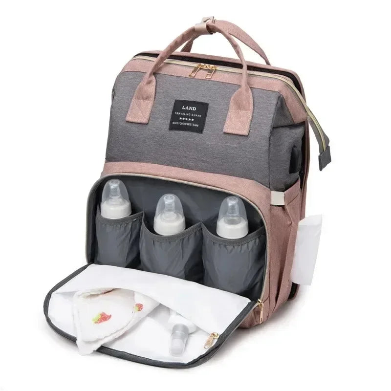Sac à dos bébé grande capacité avec compartiments de rangement