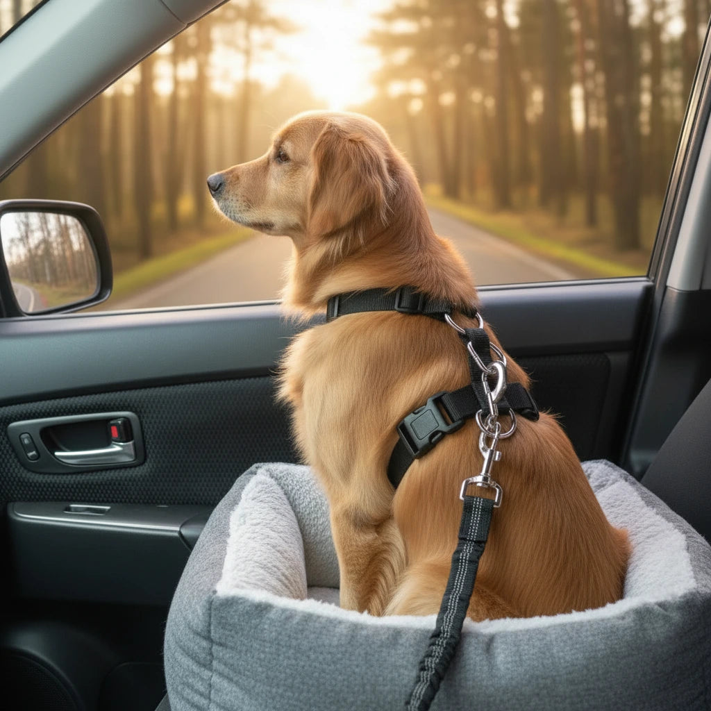 Ceinture de Sécurité Élastique pour Chien | Ajustable & Réfléchissante