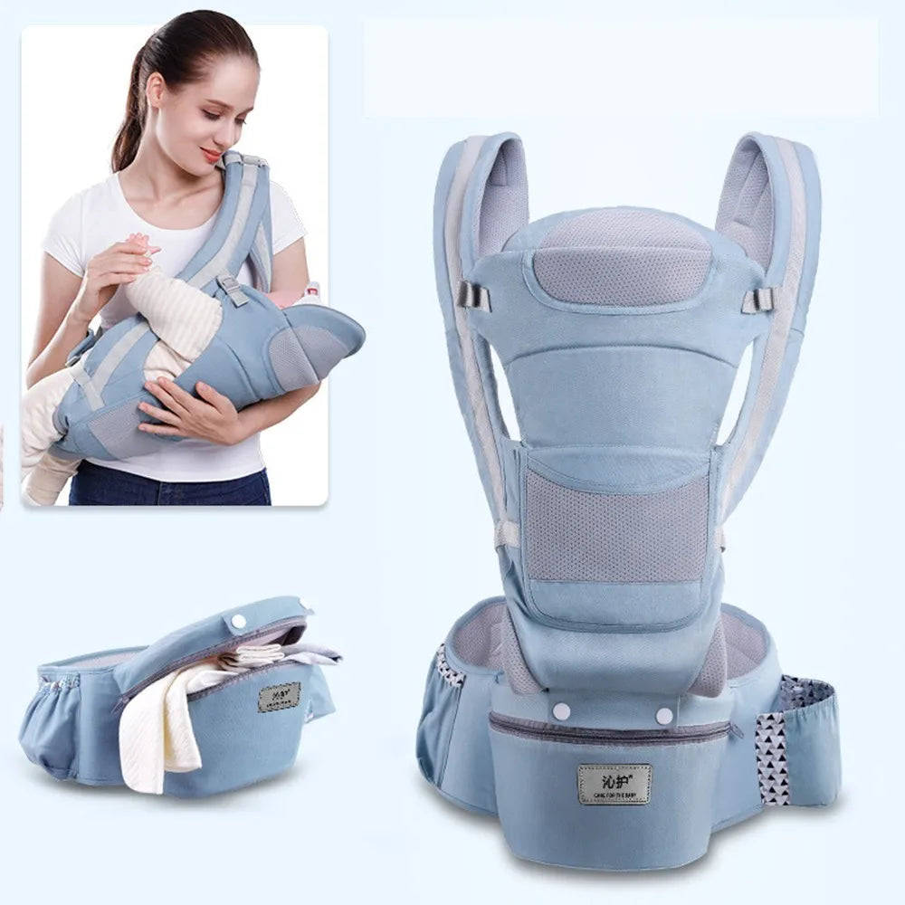 Porte-Bébé Ergonomique Évolutif avec Siège de Hanche | Confort Multi-Positions