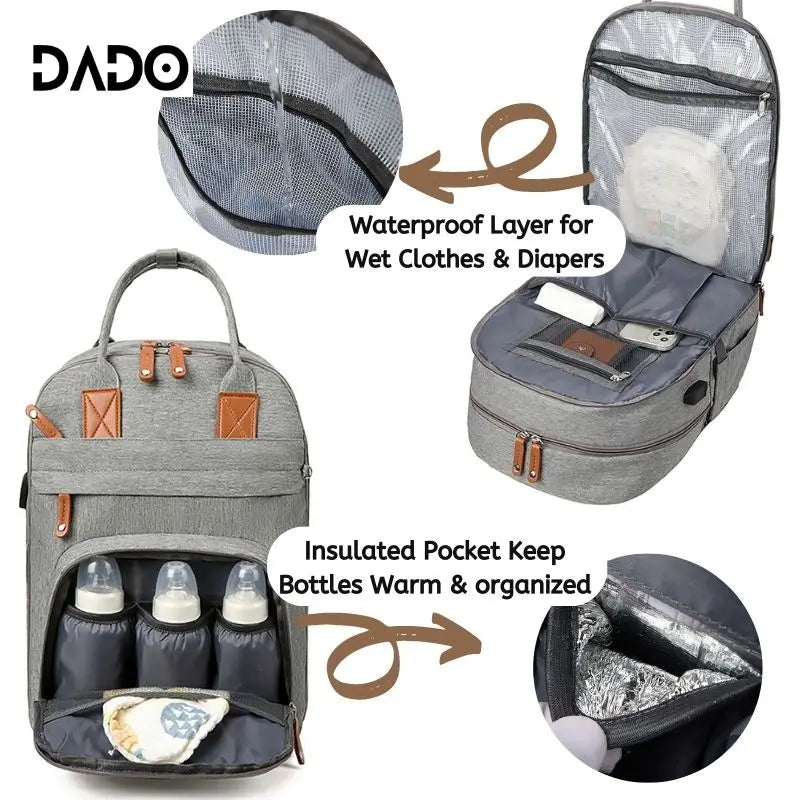 Sac langer DADO 3 poches isothermes – biberons toutes tailles température idéale chaud froid