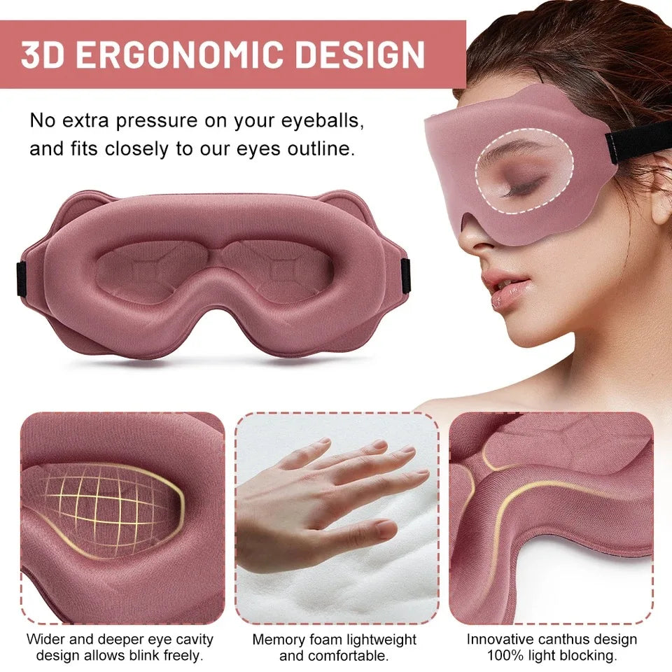 Masque nuit 3D MERALL porté – forme bombée espace protecteur paupières libres cils sans friction